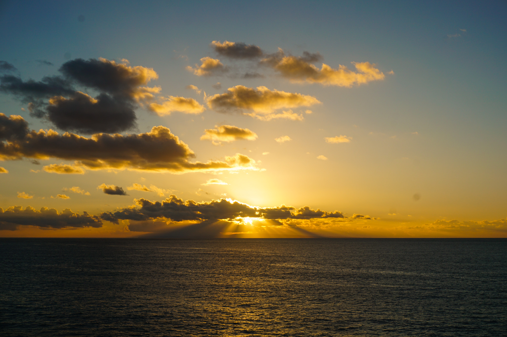 Sunrise from the Halona Blowhole Lookout near Halona Cove Eternity Beach, Oahu, Hawaii