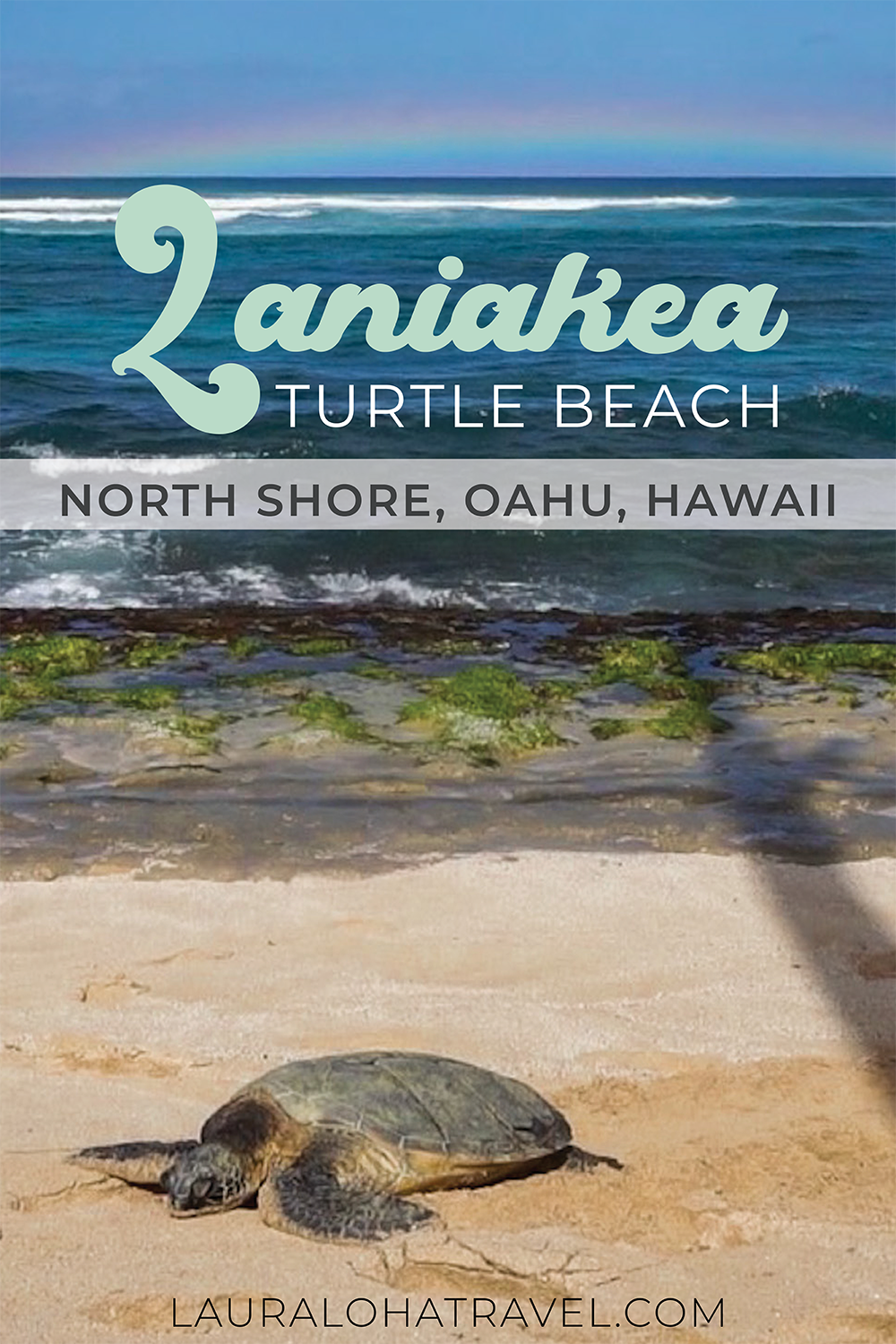 Pinterest Image for Laniakea Turtle Beach