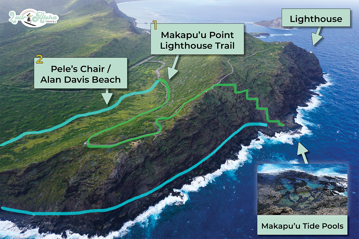 Map of Makapuu Parking on Oahu - LAURALOHA TRAVEL